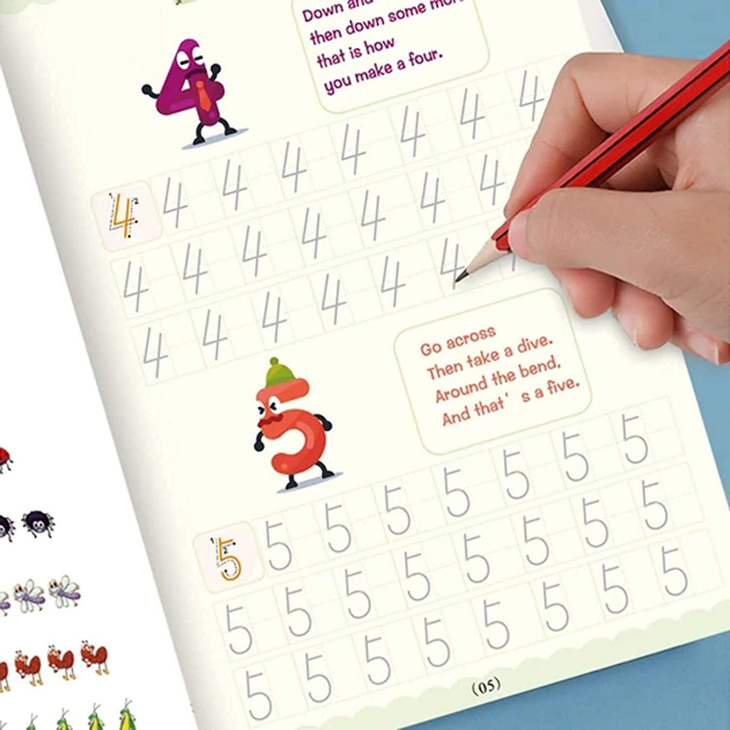 Kids Reusable Practice Book Tracing Book for Preschoolers with Pen